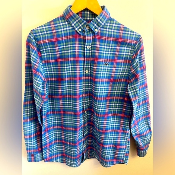 🐳 Vineyard Vines Blue and Red Casual Button Down Shirt 🐳 - Picture 1 of 8